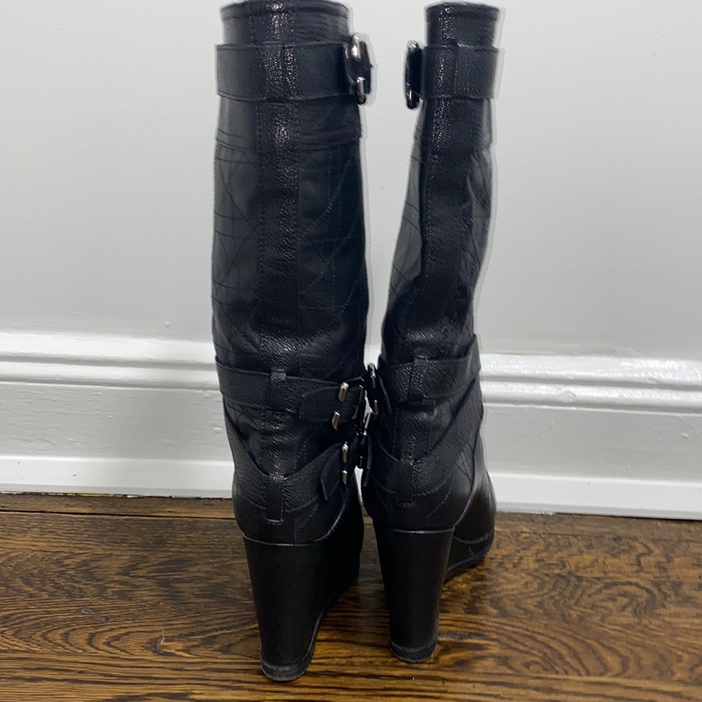Christian Dior black leather wedge boots - Picture 10 of 14